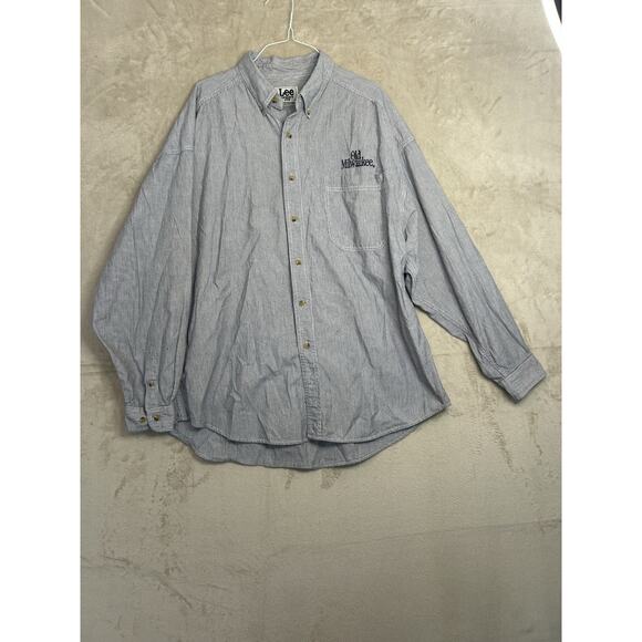 Lee Sport‎ Men’s XL Old Milwaukee Embroidered Long Sleeve Button Up Vintage Y2K - Picture 2 of 8